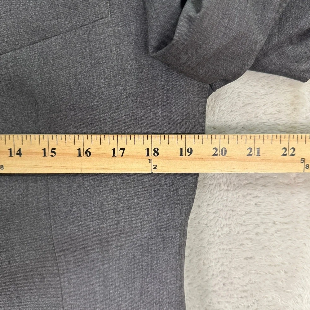 Baroni Mens 38R Slim Fit Wool Gray 2-Piece Suit Blazer Pants 33x30‎ Coat Jacket